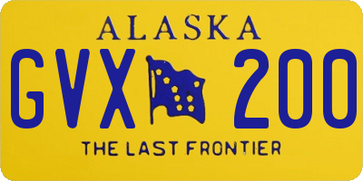 AK license plate GVX200