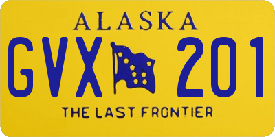 AK license plate GVX201