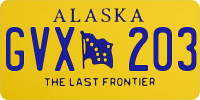 AK license plate GVX203