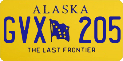 AK license plate GVX205