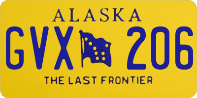 AK license plate GVX206