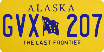 AK license plate GVX207