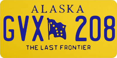 AK license plate GVX208