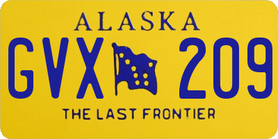 AK license plate GVX209