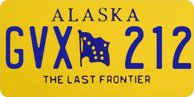 AK license plate GVX212