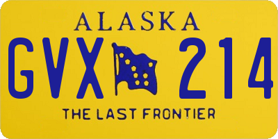 AK license plate GVX214