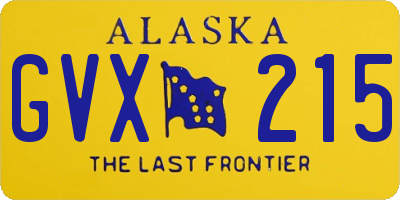 AK license plate GVX215