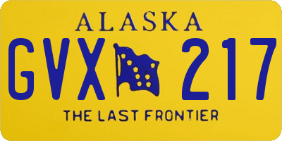 AK license plate GVX217