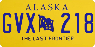 AK license plate GVX218