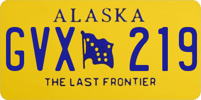 AK license plate GVX219