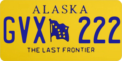 AK license plate GVX222