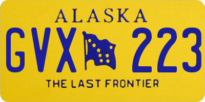 AK license plate GVX223