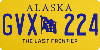 AK license plate GVX224