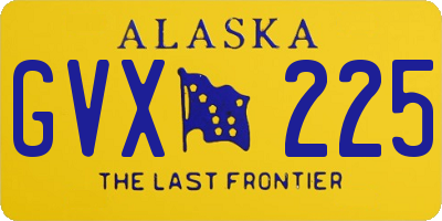 AK license plate GVX225