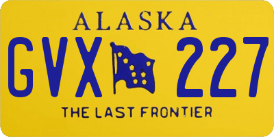 AK license plate GVX227