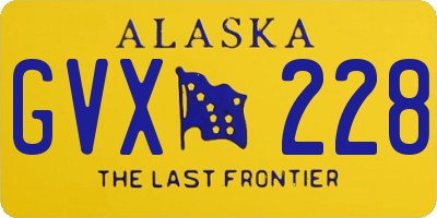 AK license plate GVX228