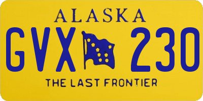 AK license plate GVX230