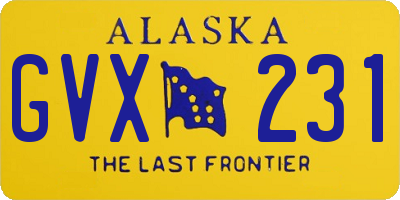 AK license plate GVX231