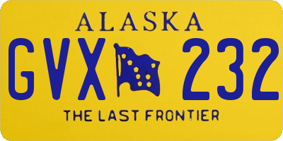 AK license plate GVX232