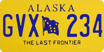 AK license plate GVX234