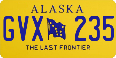 AK license plate GVX235