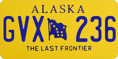 AK license plate GVX236