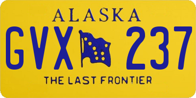 AK license plate GVX237