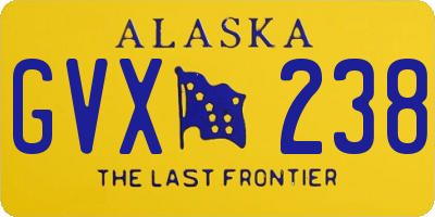 AK license plate GVX238