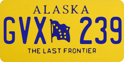 AK license plate GVX239