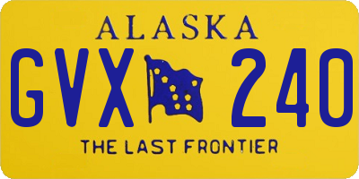 AK license plate GVX240