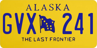 AK license plate GVX241