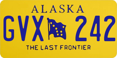 AK license plate GVX242