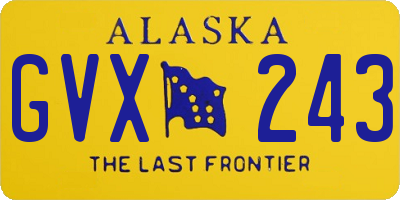 AK license plate GVX243