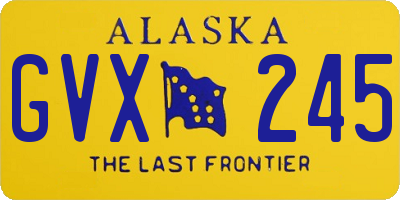 AK license plate GVX245