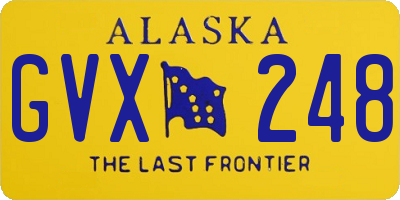 AK license plate GVX248