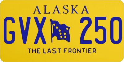 AK license plate GVX250