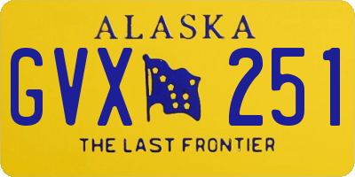 AK license plate GVX251