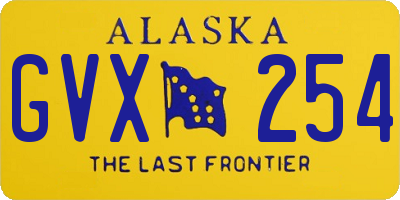 AK license plate GVX254