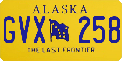 AK license plate GVX258