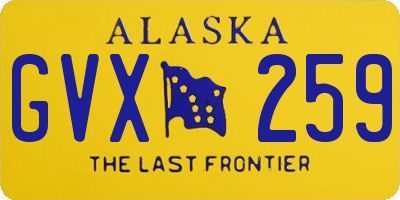 AK license plate GVX259