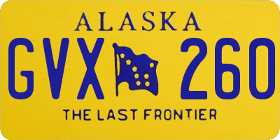 AK license plate GVX260