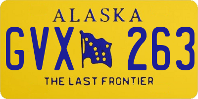 AK license plate GVX263