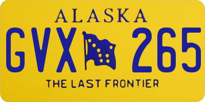 AK license plate GVX265