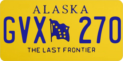 AK license plate GVX270