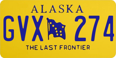 AK license plate GVX274