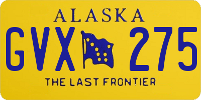 AK license plate GVX275