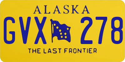 AK license plate GVX278