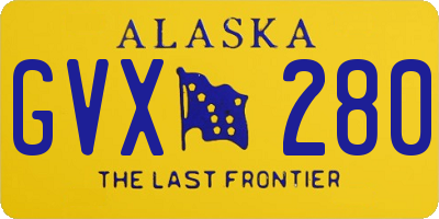 AK license plate GVX280