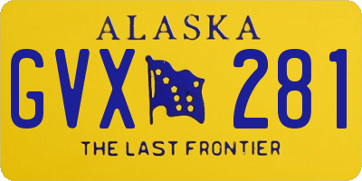 AK license plate GVX281