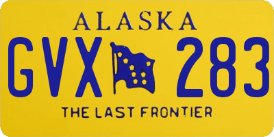 AK license plate GVX283